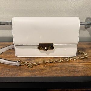 Michael Kors White Crossbody Bag with Gold Chain